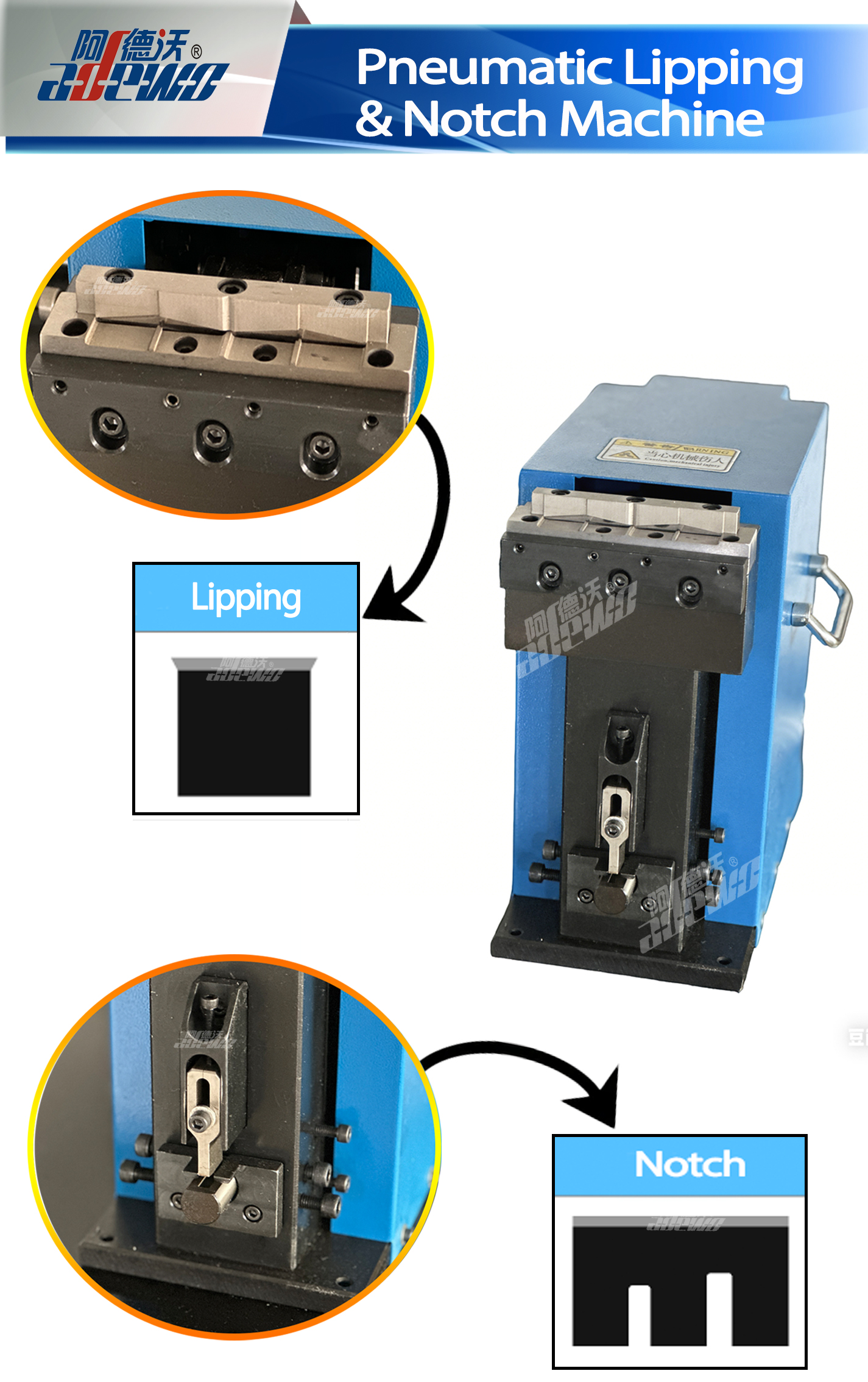 Lipping & Notch Makina pneumatikoa